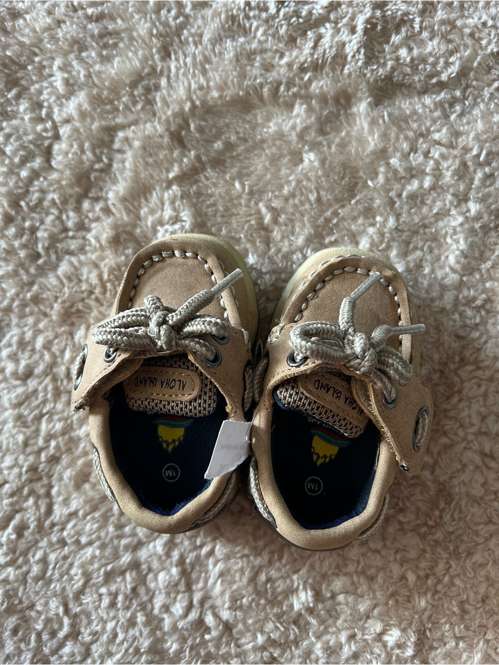 Aloha Island Kids Tan Moccasin Boat Shoes